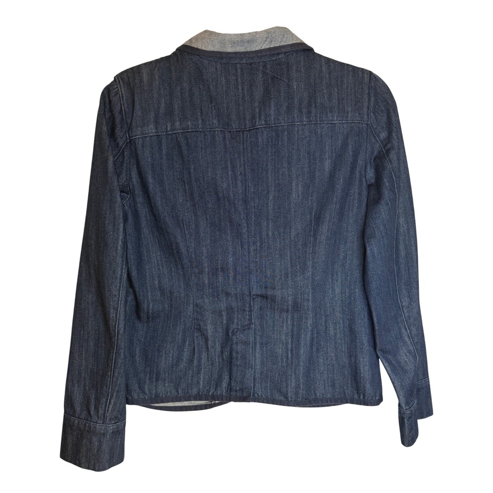 Vintage Y2K Levis San Francisco Denim Blazer Womens M Dark Wash Patch Pocket - Picture 2 of 14